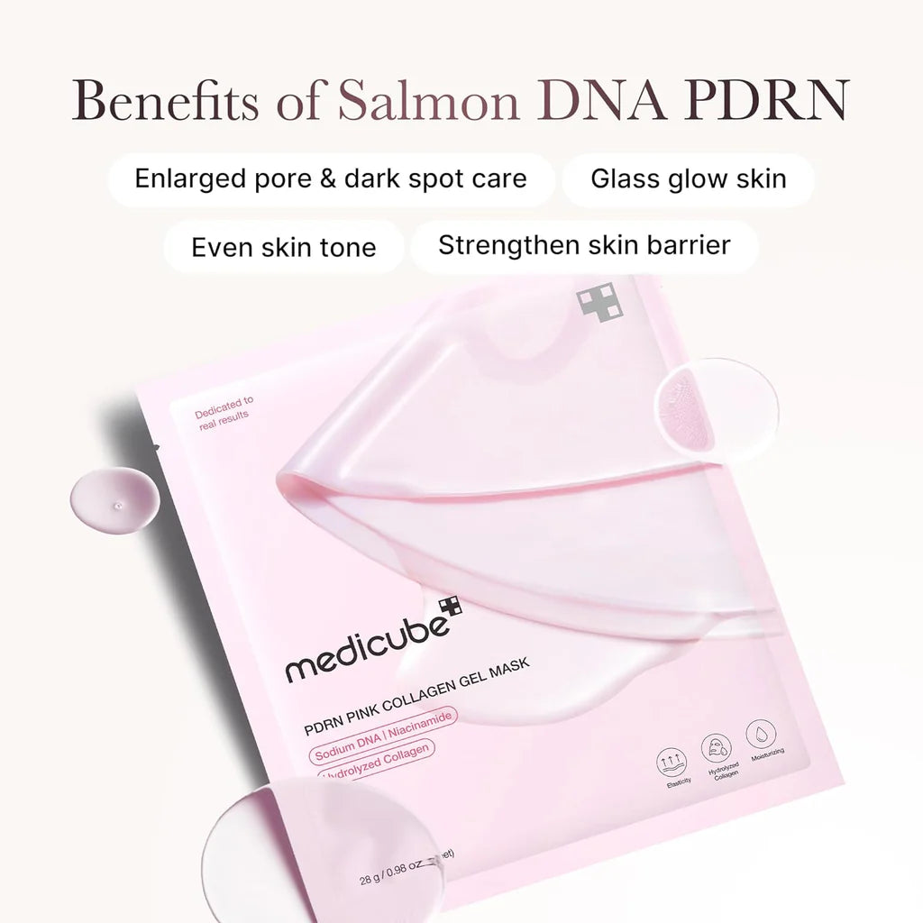 Medicube PDRN Pink Collagen Gel Mask – 48 Saat Boyunca Elastikiyet Koruyucu & Besleyici Jel Maske (28 GR)